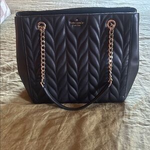 Kate Spade Black Quilted Tote Bag